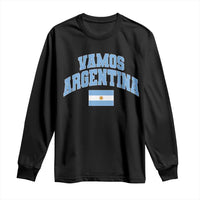 Vamos Argentina Football Throwback Design Long Sleeve Shirt Vintage Argentinian Flag