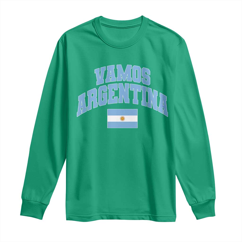 Vamos Argentina Football Throwback Design Long Sleeve Shirt Vintage Argentinian Flag