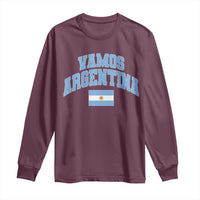 Vamos Argentina Football Throwback Design Long Sleeve Shirt Vintage Argentinian Flag