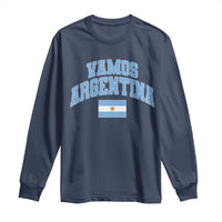 Vamos Argentina Football Throwback Design Long Sleeve Shirt Vintage Argentinian Flag