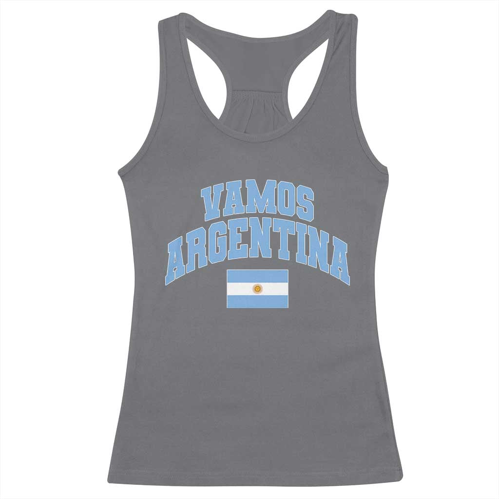 Vamos Argentina Football Throwback Design Racerback Tank Top Vintage Argentinian Flag