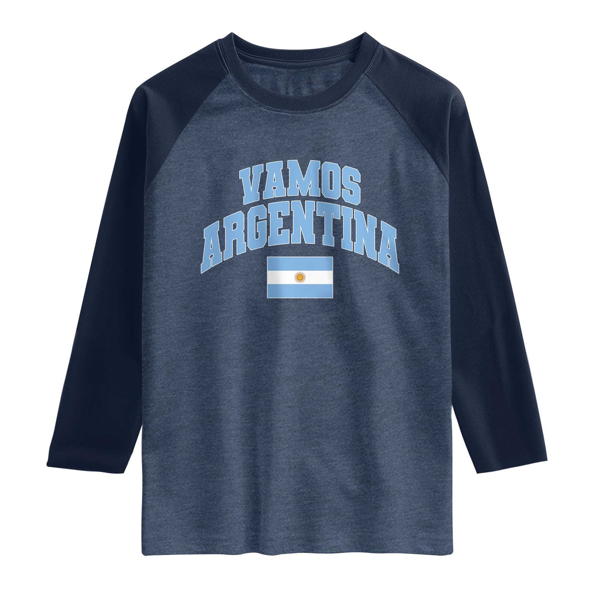 Vamos Argentina Football Throwback Design Raglan Shirt Vintage Argentinian Flag