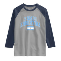 Vamos Argentina Football Throwback Design Raglan Shirt Vintage Argentinian Flag