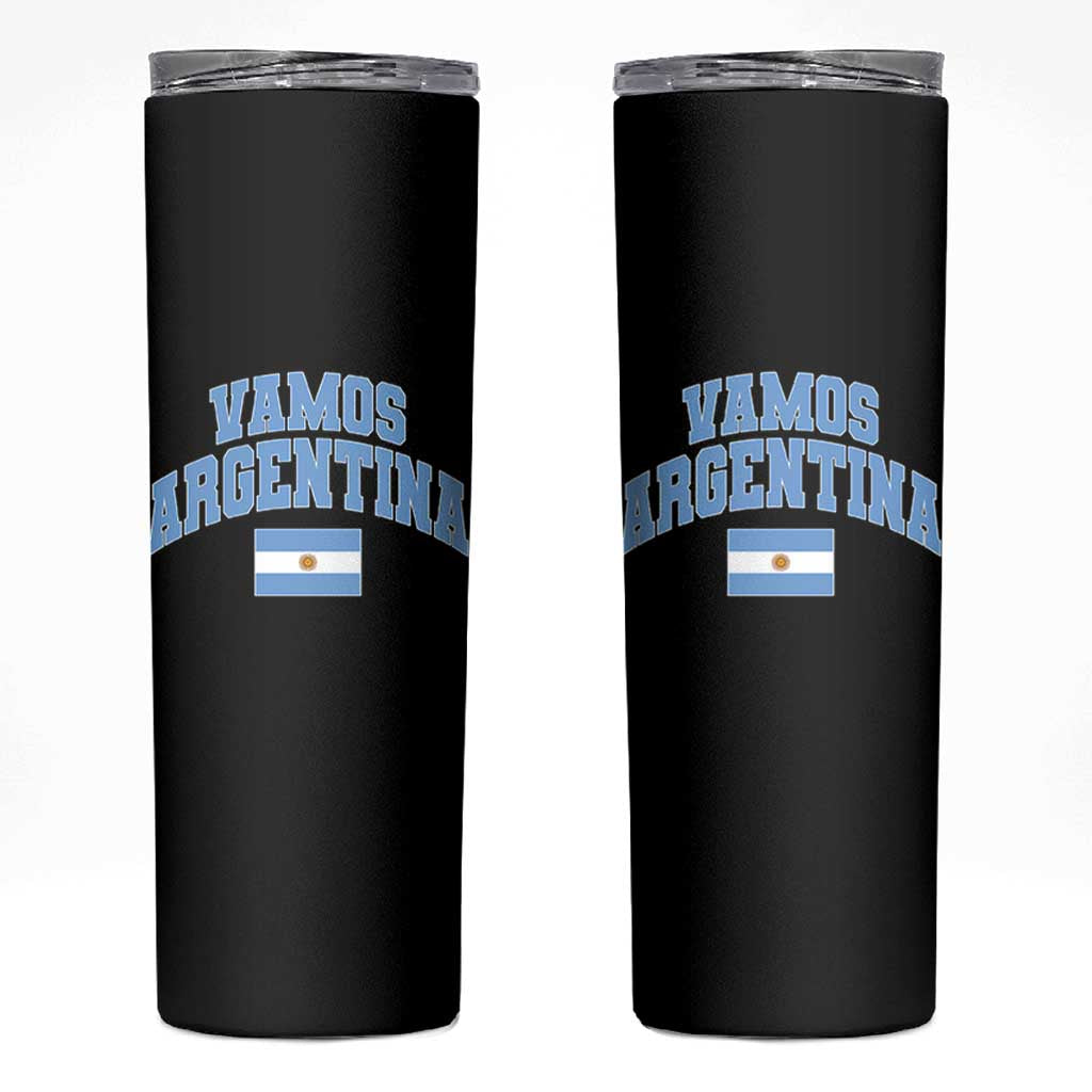 Vamos Argentina Football Throwback Design Skinny Tumbler Vintage Argentinian Flag