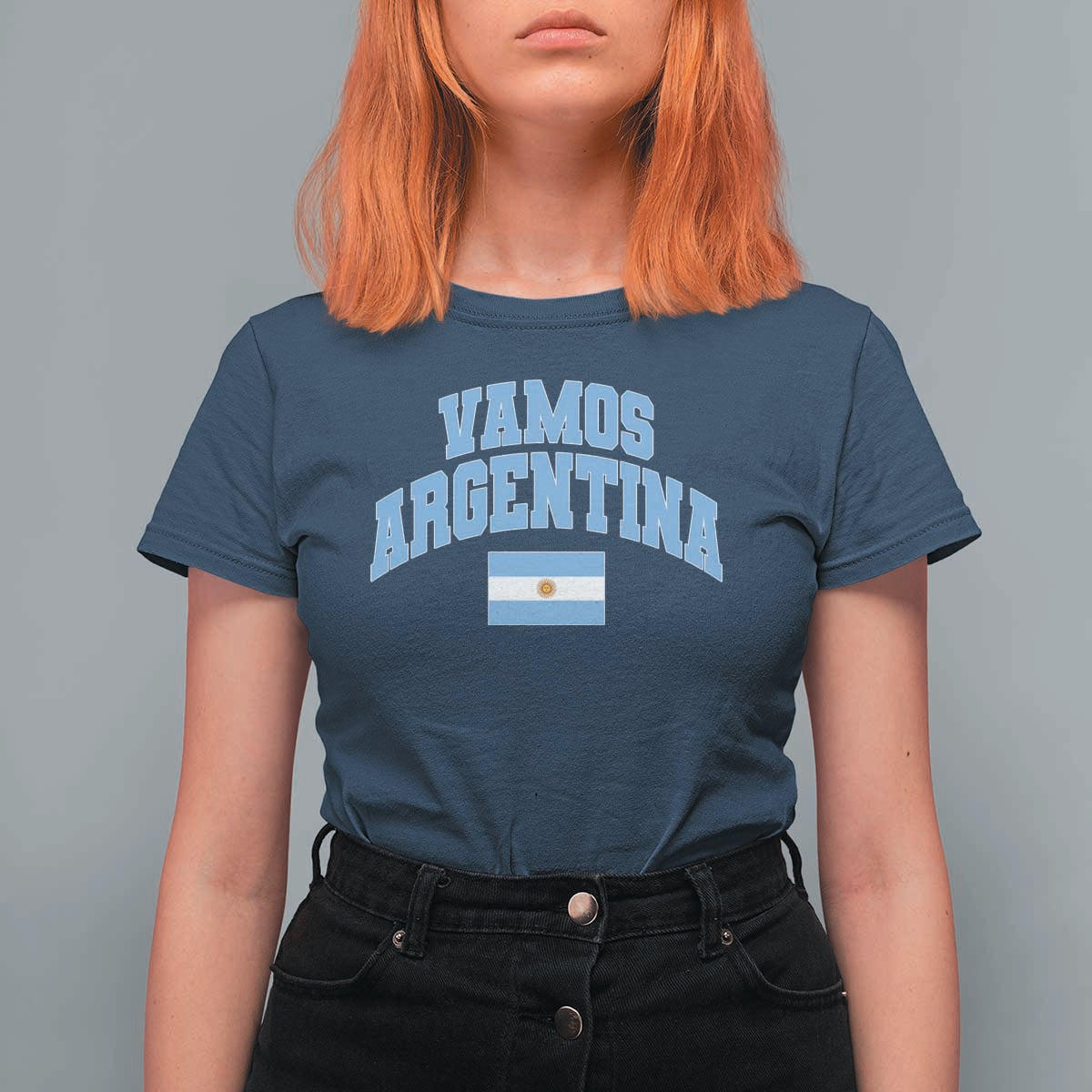 Vamos Argentina Football Throwback Design T Shirt For Women Vintage Argentinian Flag