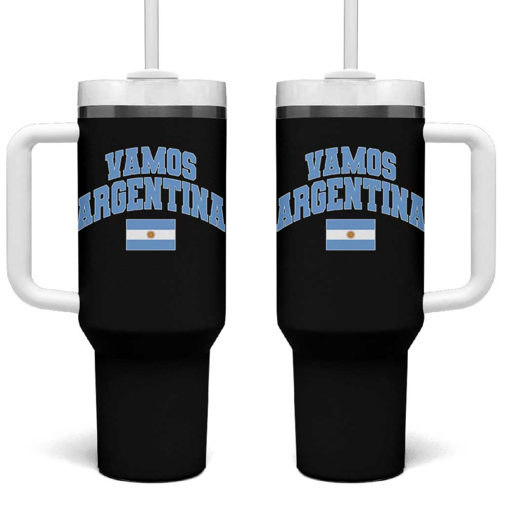 Vamos Argentina Football Throwback Design Tumbler With Handle Vintage Argentinian Flag