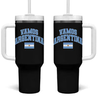 Vamos Argentina Football Throwback Design Tumbler With Handle Vintage Argentinian Flag