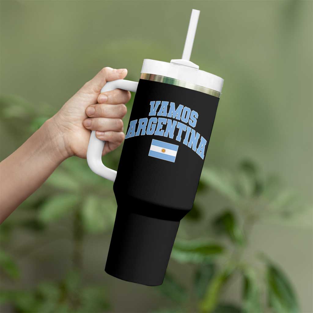 Vamos Argentina Football Throwback Design Tumbler With Handle Vintage Argentinian Flag