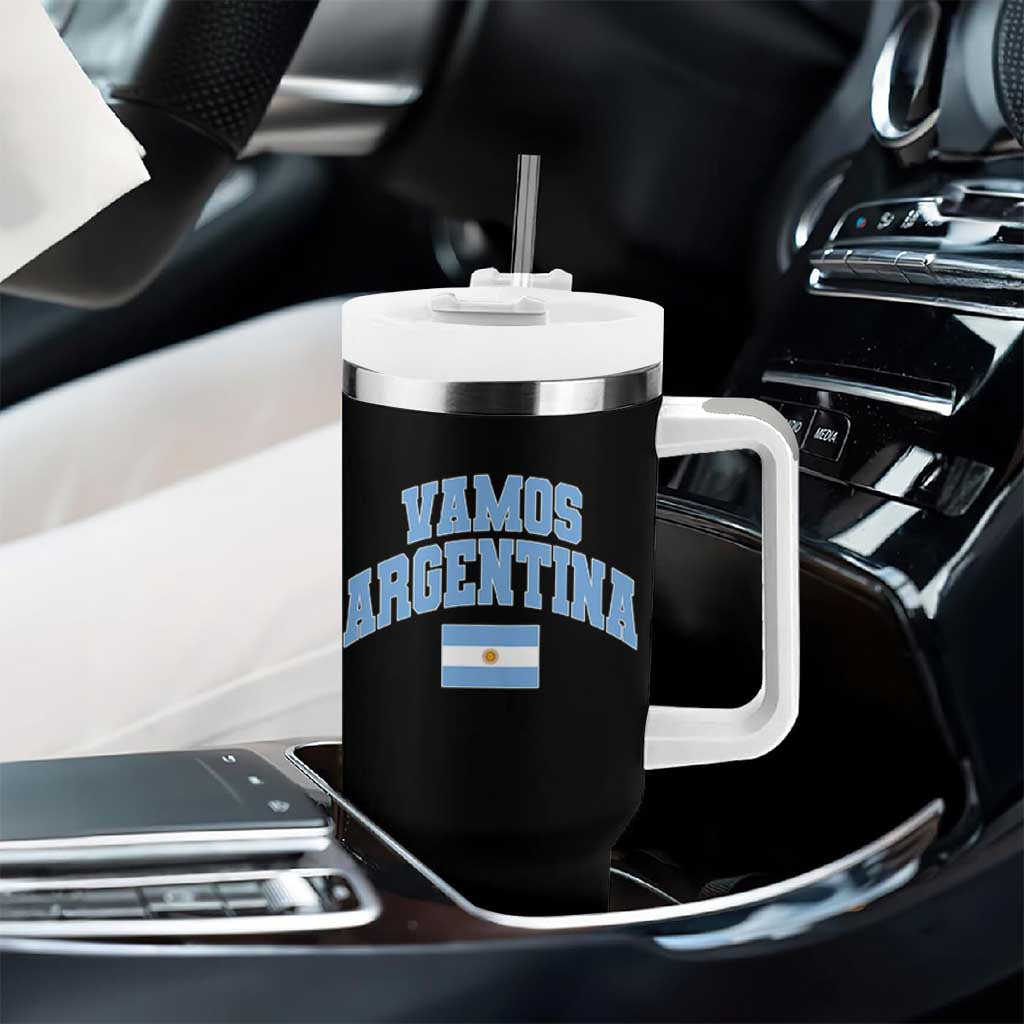 Vamos Argentina Football Throwback Design Tumbler With Handle Vintage Argentinian Flag