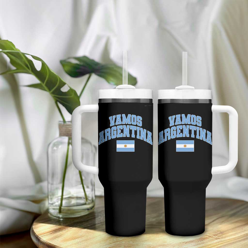 Vamos Argentina Football Throwback Design Tumbler With Handle Vintage Argentinian Flag