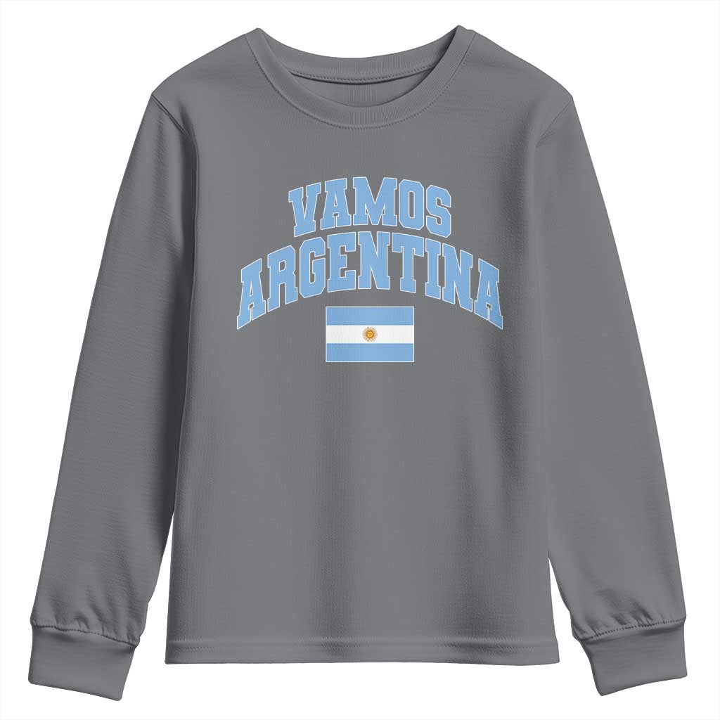 Vamos Argentina Football Throwback Design Youth Sweatshirt Vintage Argentinian Flag