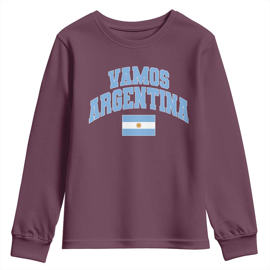 Vamos Argentina Football Throwback Design Youth Sweatshirt Vintage Argentinian Flag