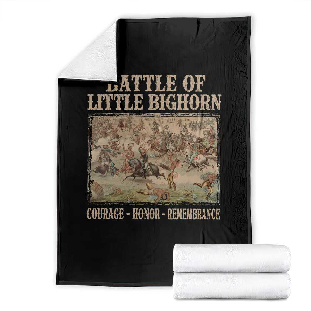 Battle of Little Bighorn Throw Blanket Courage Honor Remember Native American