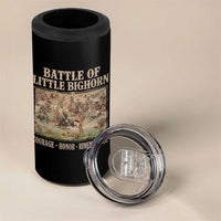 Battle of Little Bighorn 4 in 1 Can Cooler Tumbler Courage Honor Remember Native American