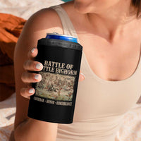 Battle of Little Bighorn 4 in 1 Can Cooler Tumbler Courage Honor Remember Native American