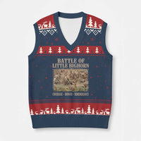 Battle of Little Bighorn V-Neck Knit Sweater Vest Courage Honor Remember Native American