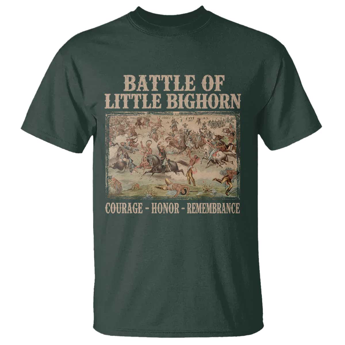 Battle of Little Bighorn T Shirt Courage Honor Remember Native American