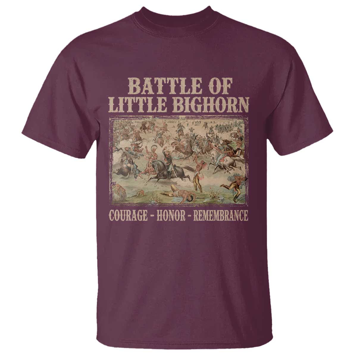Battle of Little Bighorn T Shirt Courage Honor Remember Native American