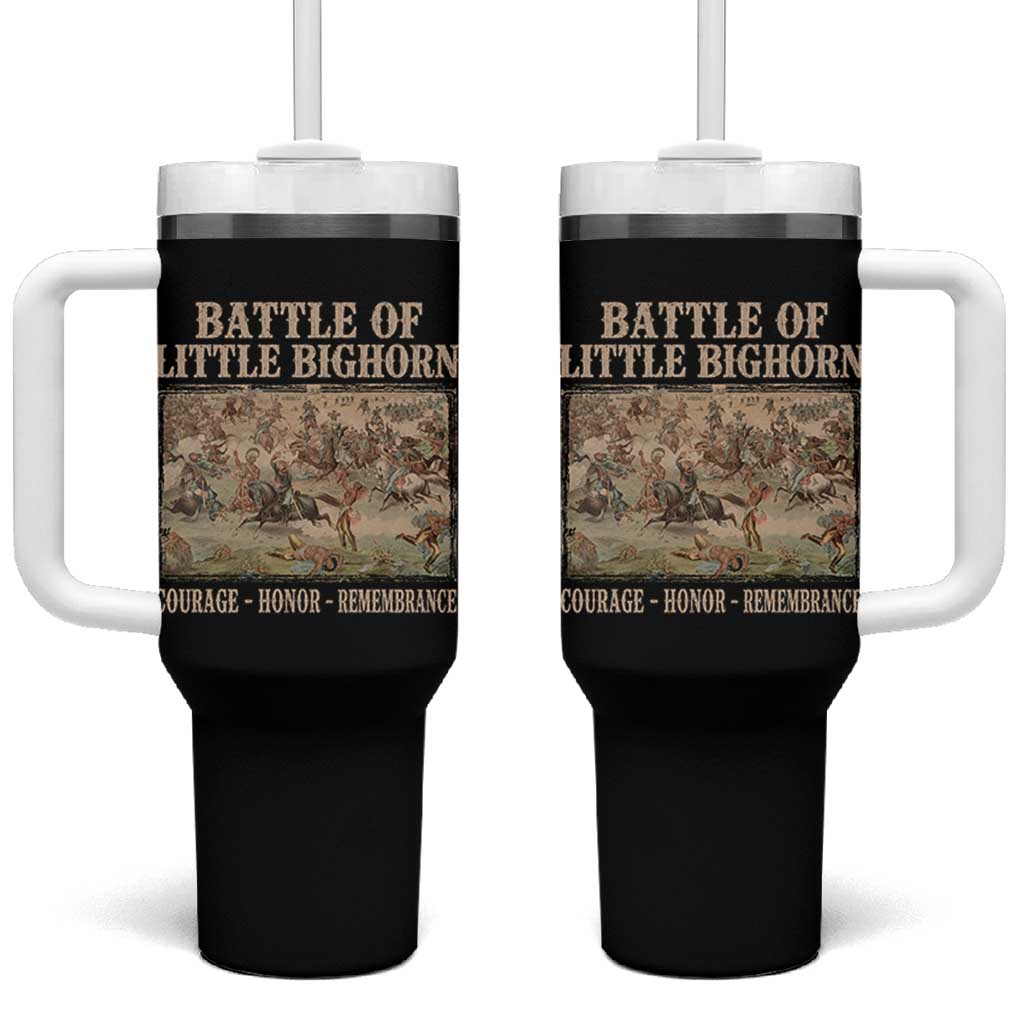 Battle of Little Bighorn Tumbler With Handle Courage Honor Remember Native American