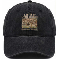 Battle of Little Bighorn Washed Cotton Baseball Cap Courage Honor Remember Native American
