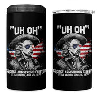 Uh Oh George Armstrong Custer Little Bighorn 4 in 1 Can Cooler Tumbler Vintage American Flag June 25 1876