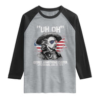 Uh Oh George Armstrong Custer Little Bighorn Raglan Shirt Vintage American Flag June 25 1876