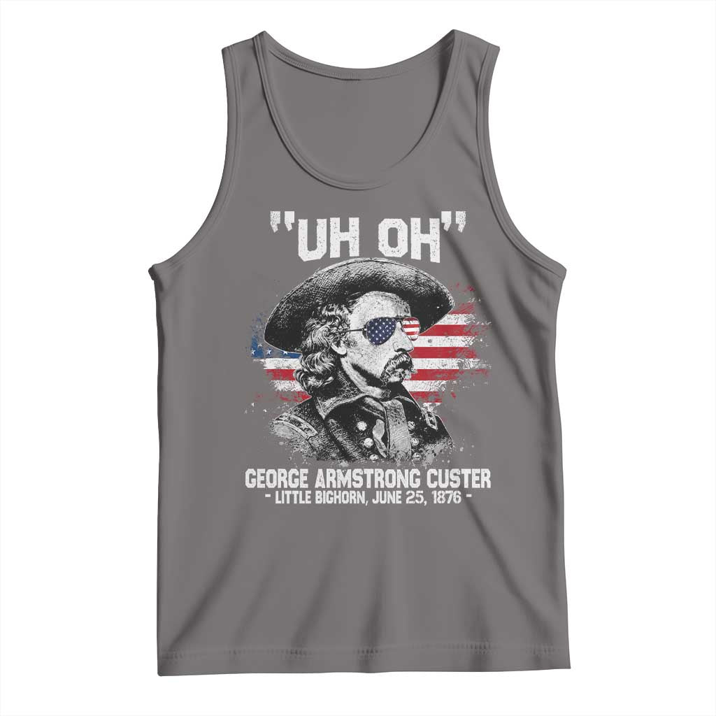 Uh Oh George Armstrong Custer Little Bighorn Tank Top Vintage American Flag June 25 1876