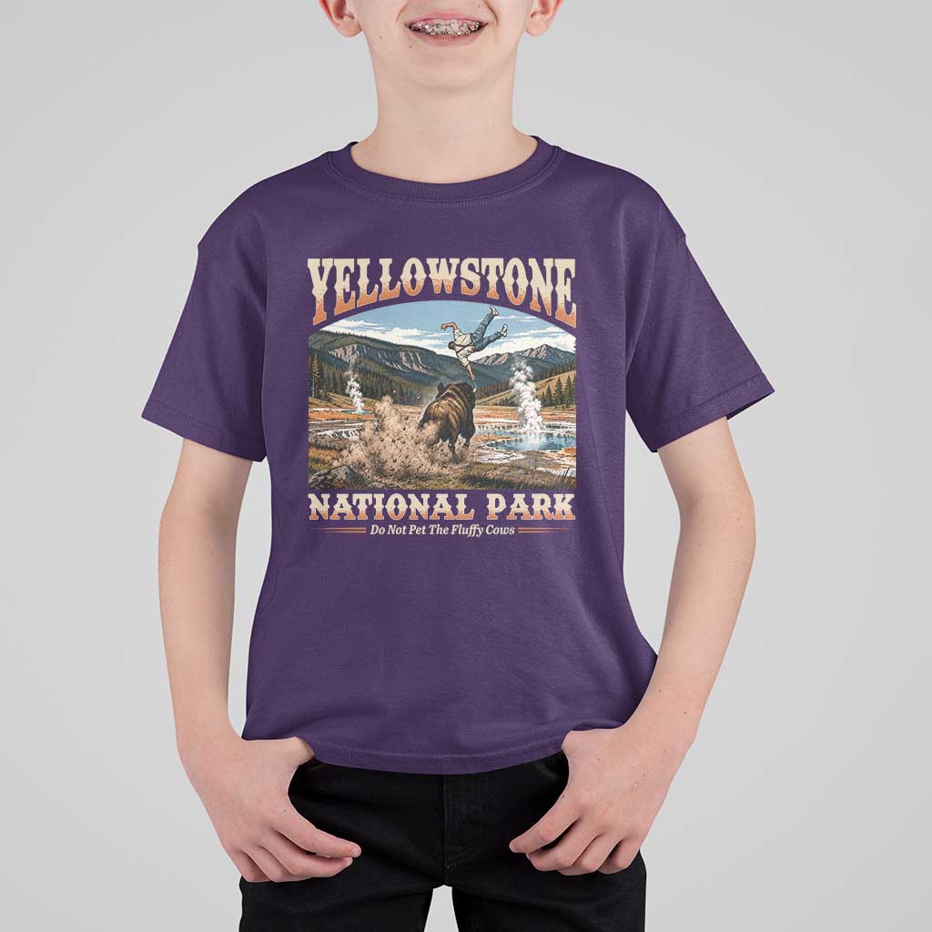 Yellowstone National Park Do Not Pet The Fluffy Cows T Shirt For Kid