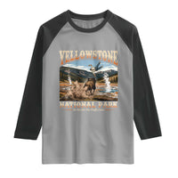 Yellowstone National Park Do Not Pet The Fluffy Cows Raglan Shirt