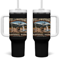 Yellowstone National Park Do Not Pet The Fluffy Cows Tumbler With Handle