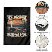 Yellowstone National Park Wyoming Montana Idaho Garden Flag Vintage Bison Geyser