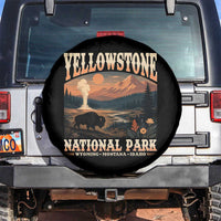 Yellowstone National Park Wyoming Montana Idaho Spare Tire Cover Vintage Bison Geyser