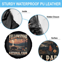 Yellowstone National Park Wyoming Montana Idaho Spare Tire Cover Vintage Bison Geyser