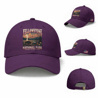 Yellowstone National Park Wyoming Montana Idaho Baseball Cap Vintage Bison Geyser