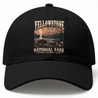 Yellowstone National Park Wyoming Montana Idaho Baseball Cap Vintage Bison Geyser