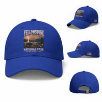 Yellowstone National Park Wyoming Montana Idaho Baseball Cap Vintage Bison Geyser