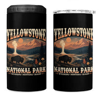 Yellowstone National Park Wyoming Montana Idaho 4 in 1 Can Cooler Tumbler Vintage Bison Geyser