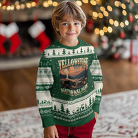 Yellowstone National Park Wyoming Montana Idaho Ugly Christmas Sweater Vintage Bison Geyser