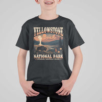 Yellowstone National Park Wyoming Montana Idaho T Shirt For Kid Vintage Bison Geyser