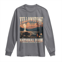 Yellowstone National Park Wyoming Montana Idaho Long Sleeve Shirt Vintage Bison Geyser