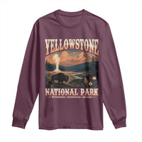 Yellowstone National Park Wyoming Montana Idaho Long Sleeve Shirt Vintage Bison Geyser