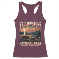 Yellowstone National Park Wyoming Montana Idaho Racerback Tank Top Vintage Bison Geyser