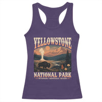 Yellowstone National Park Wyoming Montana Idaho Racerback Tank Top Vintage Bison Geyser