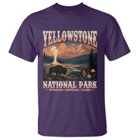 Yellowstone National Park Wyoming Montana Idaho T Shirt Vintage Bison Geyser