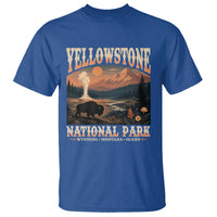 Yellowstone National Park Wyoming Montana Idaho T Shirt Vintage Bison Geyser