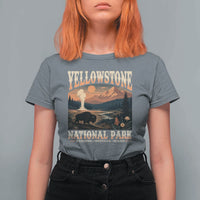 Yellowstone National Park Wyoming Montana Idaho T Shirt For Women Vintage Bison Geyser