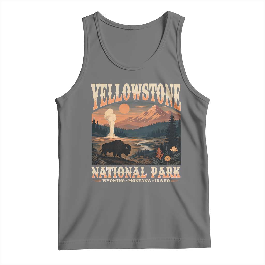 Yellowstone National Park Wyoming Montana Idaho Tank Top Vintage Bison Geyser