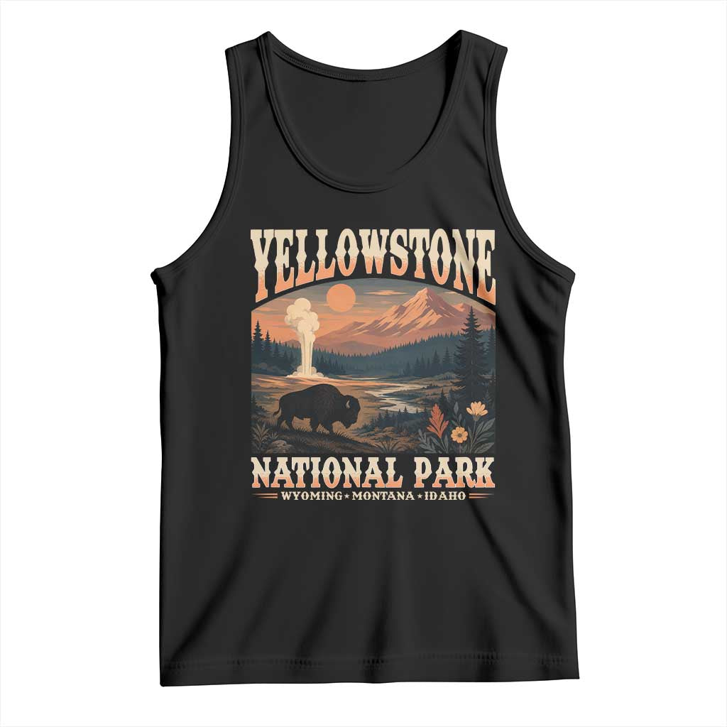 Yellowstone National Park Wyoming Montana Idaho Tank Top Vintage Bison Geyser