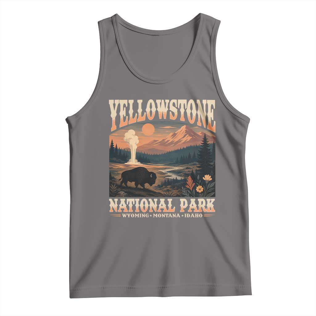 Yellowstone National Park Wyoming Montana Idaho Tank Top Vintage Bison Geyser