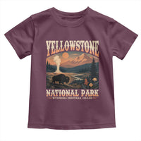 Yellowstone National Park Wyoming Montana Idaho Toddler T Shirt Vintage Bison Geyser